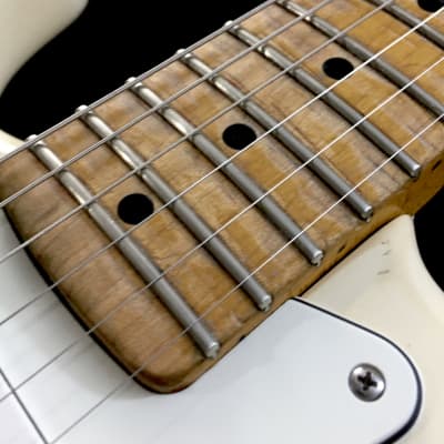 LEFTY! Vintage Fender MIJ ST67 Custom Contour Body Relic Strat Body Hendrix Blonde Guitar CBS Reverse HSC image 9