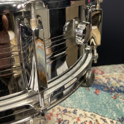 Yamaha 14x5" Steel Shell Snare Drum, No Badge 1980s - Chrome image 5