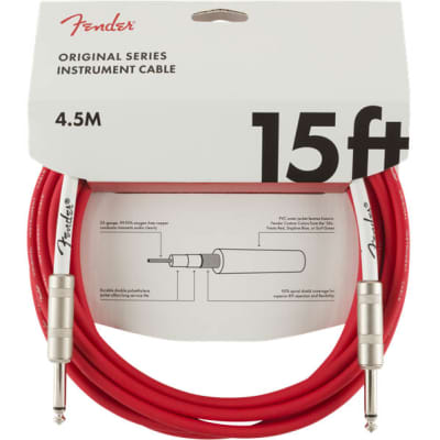 Fender Original 15' Instrument Cable Fiesta Red for sale