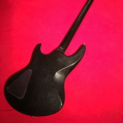 1983 Hamer Made in USA  Black Sparkle Cruise Bass Guitar With Factory Case - Plays & Sounds Great! image 6