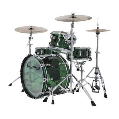Ludwig Vistalite Pro Beat 3pc Drum Set w/Large Lugs Green image 3