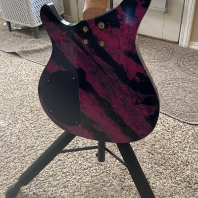 Bunker Guitars Custom David Lawrence 2017 - Red-Maroon and Black Swirl image 7