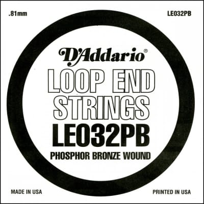 D'Addario LE032PB Phosphor Bronze .032 Loop End Wound String image 1