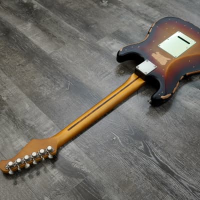 AIO S3 Left Handed Electric Guitar - Relic 3-Tone Sunburst (Maple Fingerboard) image 15