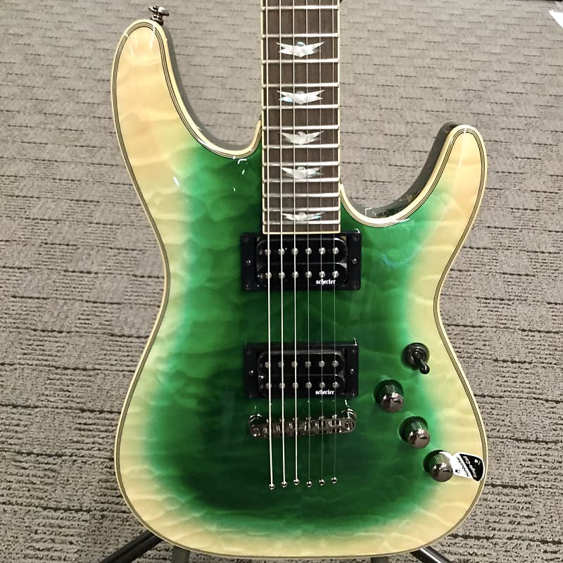 Schecter Omen Extreme-6 2019 Limited Manalishi Green Reverse Burst