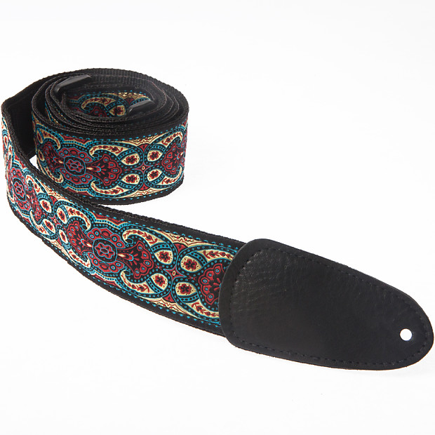 Henry Heller HJQ237 2" Deluxe Jacquard Strap with Leather Ends image 1