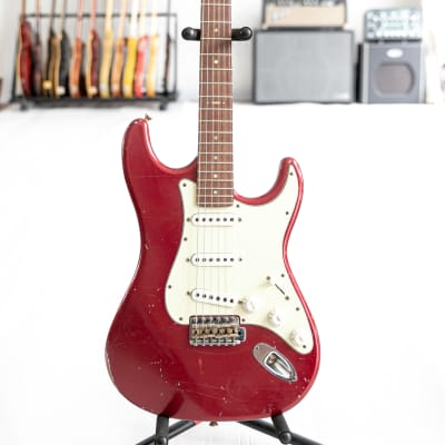 2019 Hansen S-Style Stratocaster in candy apple red with hard case. 6.9lbs! for sale