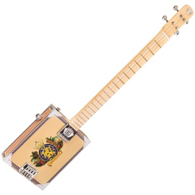 Lace Cigar Box Electric Guitar ~ 4 String ~ Royalty for sale