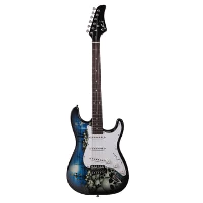 Glarry Blue GST-E Rosewood Fingerboard Electric Guitar for sale