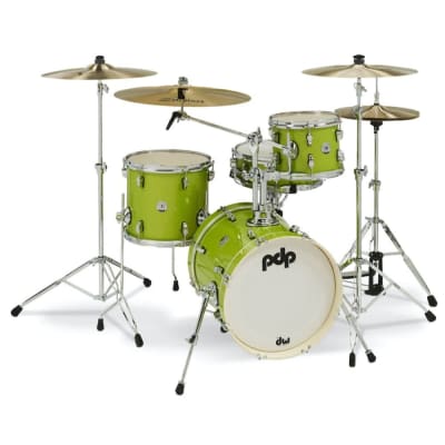 PDP New Yorker 4pc Drum Set Electric Green Sparkle image 1