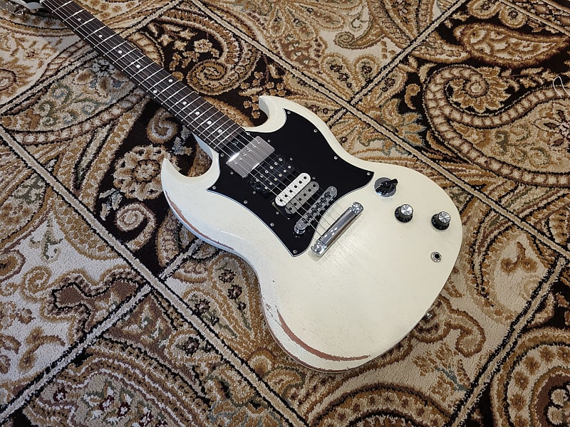Gibson SG-3 Faded White Relic 2008 w/ upgrades | Reverb