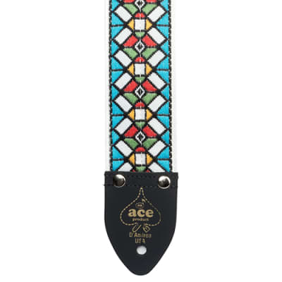 D'Andrea ACE 3 Vintage Reissue Stained Glass Adjustable 2" Wide Guitar Strap image 1