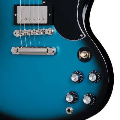 Gibson - SG Standard '61 - Electric Guitar w/ Stop Bar - Pelham Blue Burst - w/ Hardshell Case image 7