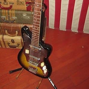 Vintage 1960s Teisco Audition Solidbody Double Pickup with Gold Foil Pickups image 2