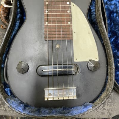Epiphone Coronet Lap Steel With Case & Bikini Metal Plate Logo Vintage Epiphone Lap Steel Used – Very Good 1940 - Black image 13