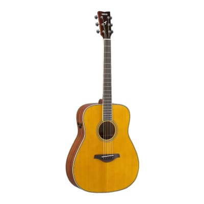 Yamaha FG-TA Vintage Tint Dreadnought TransAcoustic Guitar, Spruce Top, Mahogany Sides, Active Piezo with Guitar Stand image 4