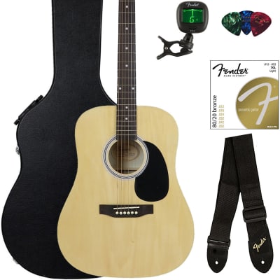 Fender Squier Dreadnought Acoustic Guitar - Natural w/ Hard Case image 1