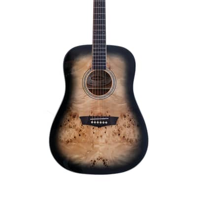 Washburn DFBDB | Deep Forest Burl Dreadnought Acoustic Guitar, Black Fade image 1