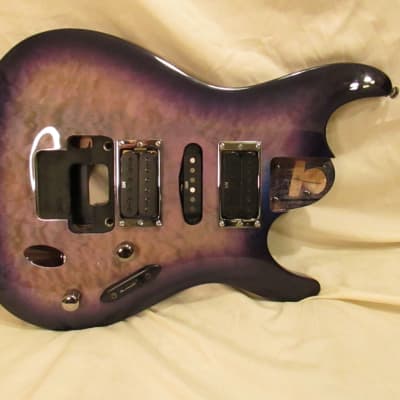 2007 Ibanez S470DXQM Purple Quilt Maple Guitar Loaded Body ZR Tremolo Ready image 5