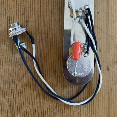 Fender Telecaster Wiring Harness Upgrade 500k CTS Pots .022 Orange Drop Cap Oak Grigsby Switch Plate/Knobs image 9
