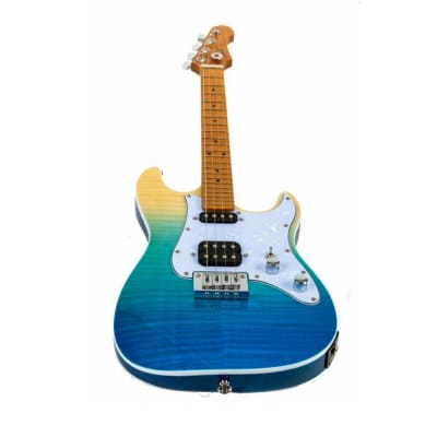 FLIGHT TRANSPARENT BLUE PATHFINDER TENOR UKULELE Stratocaster Style Rock Series Solid Body Electric image 3