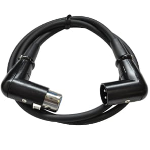 Seismic Audio SARAX3 Right-Angle XLR Male to Female Patch Cable - 3'