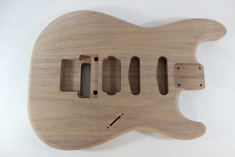 Unfinished Walnut HSS guitar body - fits Fender Strat Stratocaster neck Floyd Rose J1643 image 1