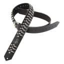 Levy's Leathers PM28-2B-BLK Leather Guitar Strap with Fake Bullets, Black
