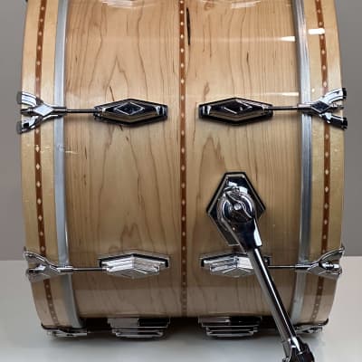 Craviotto 18/11/13/5x14" VIDEO Solid Maple 2024 - Gloss Maple w/ Mahogany Inlay image 7