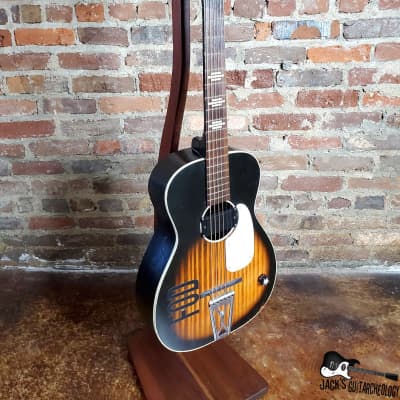 Harmony "FOD" Green Day Inspired Stella Parlor Acoustic Guitar w/ Goldfoil Pickup (1960s, Sunburst) image 14