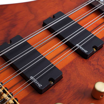 Schecter Stiletto Studio-8 LH Honey Satin Left-Handed 8-String Bass Guitar + Hard Case image 4