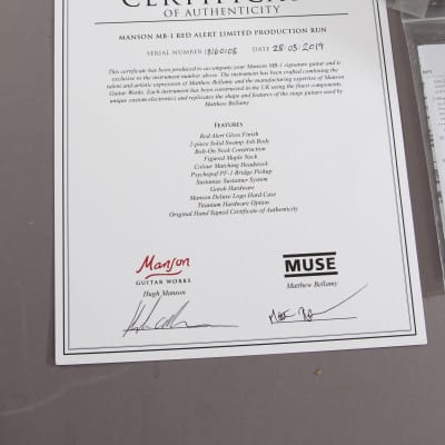 2018 Manson MB-1 Matthew Bellamy Signature Red Alert image 25