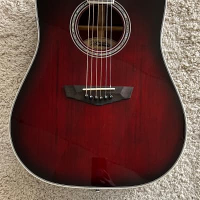 D'Angelico Premier Lexington Dreadnought Acoustic Electric Guitar Black Cherry image 3