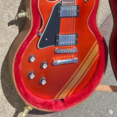 Gibson *MOD* Les Paul Standard '50s Left Handed 2021  Lefty Burnt Orange / Gold Racing Stripe image 4