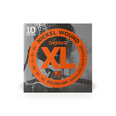 D Addario EXL110 10P Nickel Wound Light Electric Guitar Strings 10