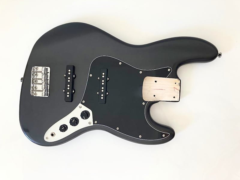 Squier Jazz Bass body 2021 - Charcoal Frost Metallic image 1