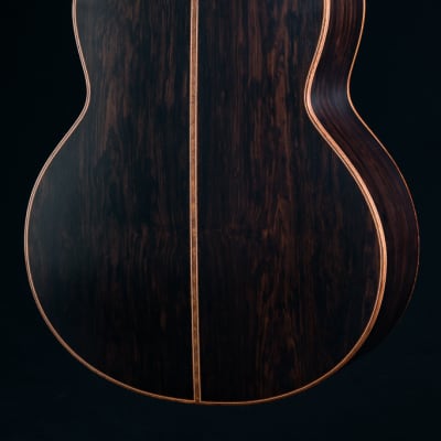 Lowden F-50 African Blackwood and Sinker Redwood with Abalone Top Trim, Inlay Package and Leaf Inlays NEW image 16