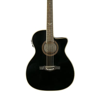 Eko Guitars 06217024 NXT Series Auditorium Cutaway Acoustic Electric Guitar Black image 2