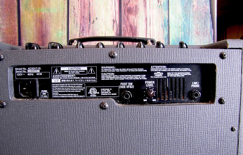 Amp　AD30VT-XL　Gain　VOX　Guitar　Reverb　High　1X10