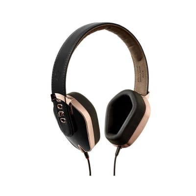 PRYMA Special Leather & Aluminum Headphones, Includes Cable with Microphone, Rose Gold & Dark Gray image 4