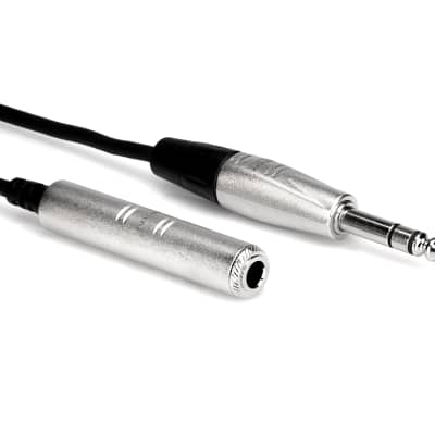 Hosa HXSS-005 Pro Series 1/4" TRS Female to 1/4" TRS Male Stereo Headphone Extension Cable - 5"