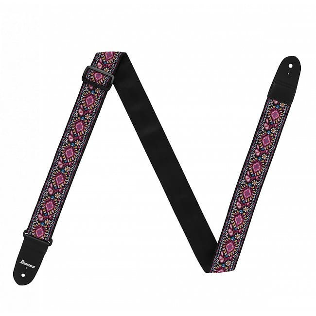 Vintage Woven Guitar Strap for Acoustic and Electric Guitars with 2 Rubber  Strap Locks, Pink Flowers