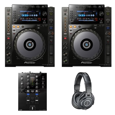 (2) Pioneer DJ CDJ-900 Nexus - Professional Multi Player + Pioneer DJ DJM-S3 2-Channel DJ Mixer for Serato + ATH-M40X image 1