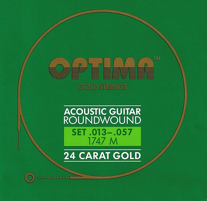Optima AG1747M 1357 24k Gold Plated Acoustic Guitar Strings Reverb