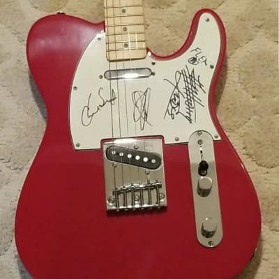 Autographed "RED HOT CHILI PEPPERS" -Fender  Telecaster  2000's - Red image 1