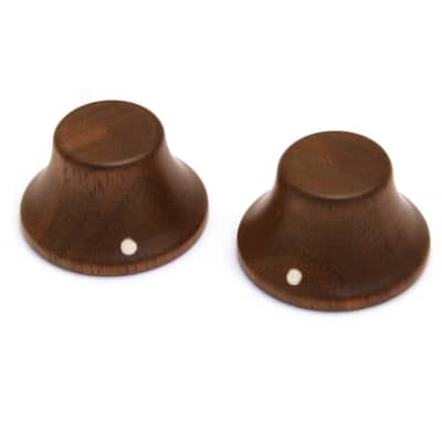 PK-3197-0W0 (2) Walnut Wood Bell Knobs for Bass Or Guitar