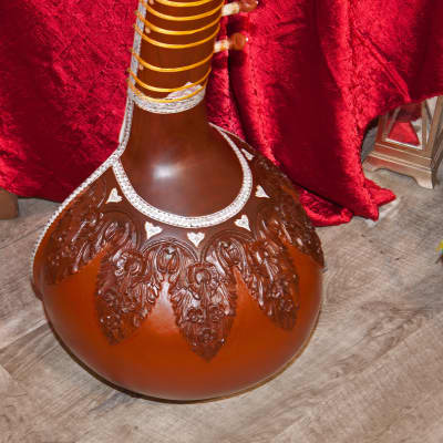 G. Rosul STRFG Fancy Professional Sitar w/Padded Gig-Bag, Extra String Set, Mizrabs & Tutorial image 4
