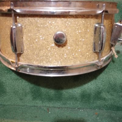 MICA (MIJ) "Swing Line" 5.5x14 Snare Drum (Made in Japan) 1960's - Gold Sparkle image 5