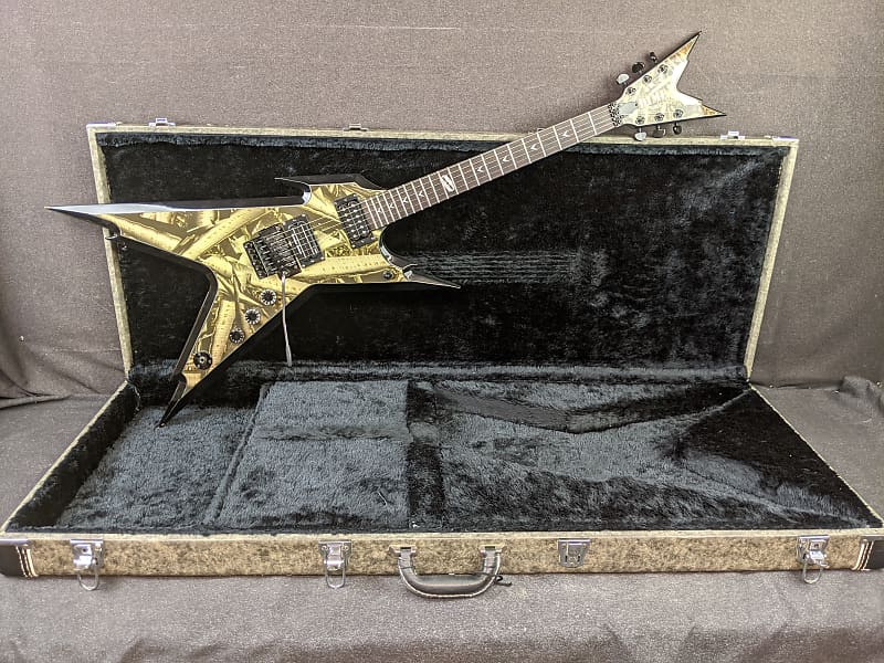 Dean Dime Razorback Electric Guitar Bone Shards Graphic w/ | Reverb