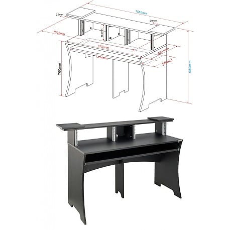 Glorious Workbench Black - Console DJ Studio di Lavoro Compatta